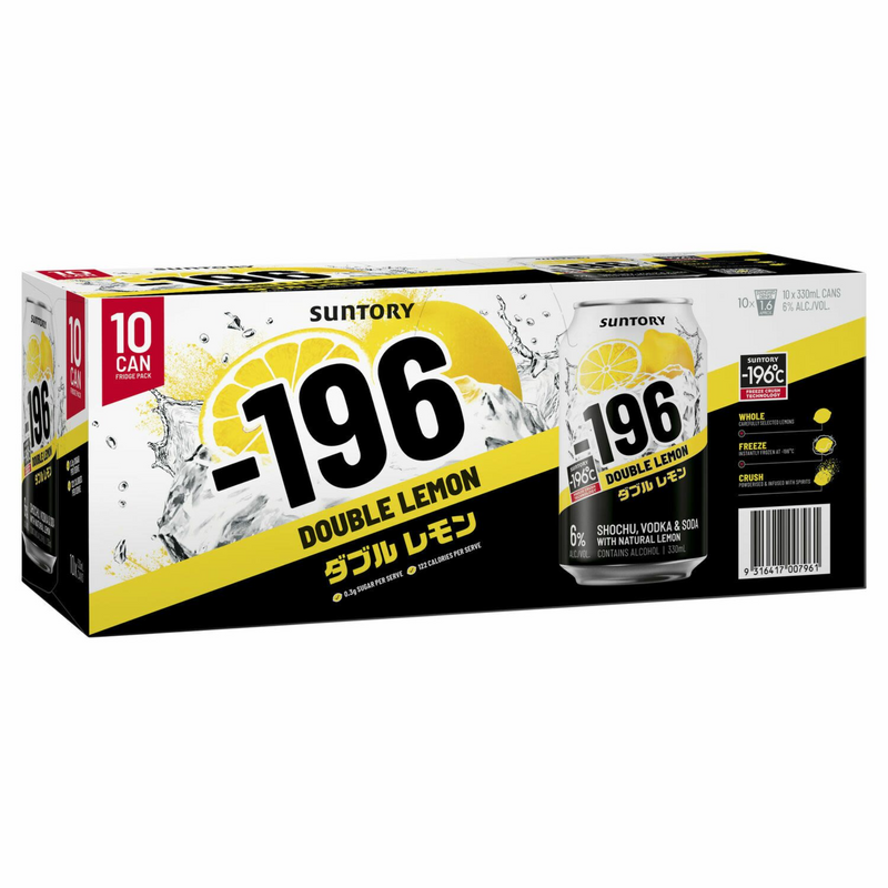 SUNTORY -196 DOUBLE LEMON CAN 10 PACK 330ML