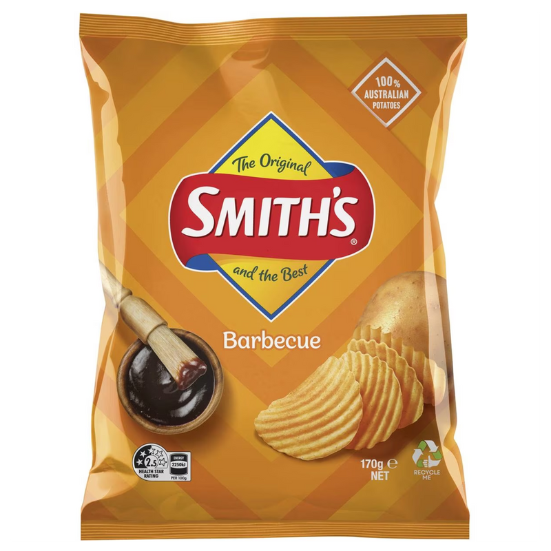 SMITHS CRINKLE CUT BBQ CHIPS 170GM