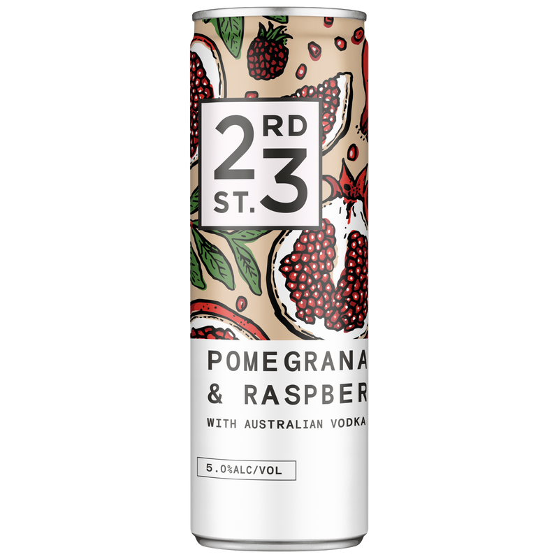 23RD ST POMEGRANATE & RASPBERRY VODKA CAN 300ML