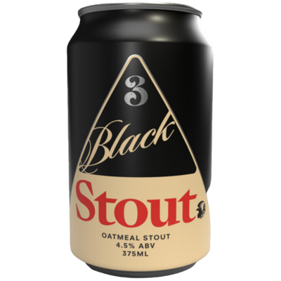 3 RAVENS BLACK STOUT CAN 375ML Australian craft beer Melbourne Victoria. Oatmeal stout. Three Ravens