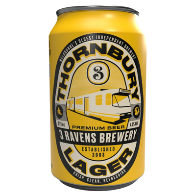 3 RAVENS THORNBURY LAGER CAN 375ML