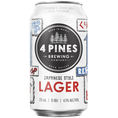 4 PINES JAPANESE STYLE LAGER CAN 375ML Australia craft beer Manly NSW 