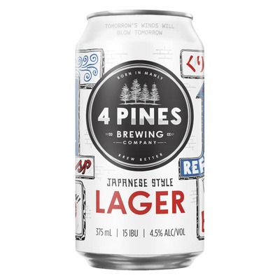 4 PINES JAPANESE STYLE LAGER CAN 375ML