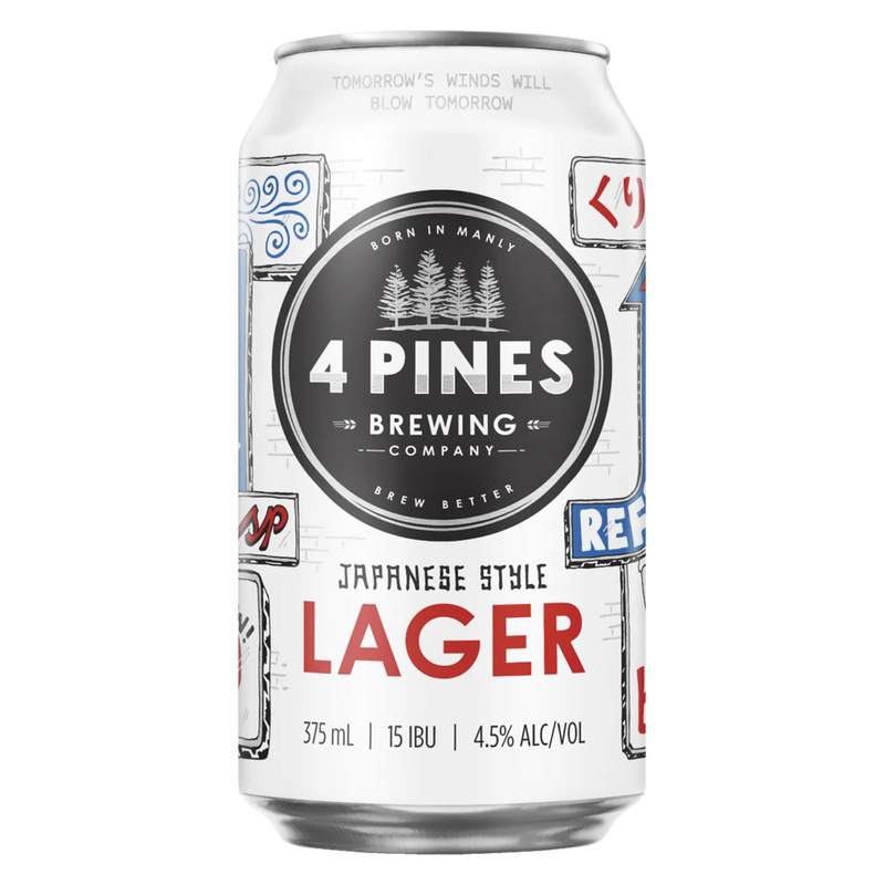 4 PINES JAPANESE STYLE LAGER CAN 375ML