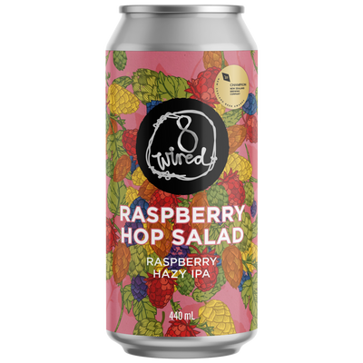 8 WIRED RASPBERRY HOP SALAD IPA CAN 440ML HAZY Indian Pale Ale New Zealand Craft Beer