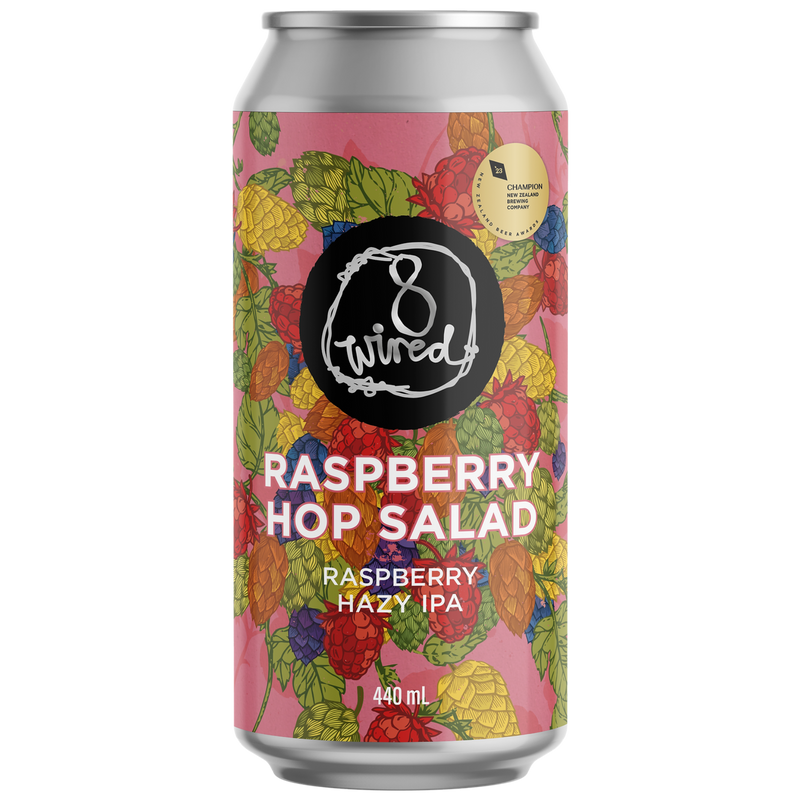 8 WIRED RASPBERRY HOP SALAD IPA CAN 440ML HAZY Indian Pale Ale New Zealand Craft Beer