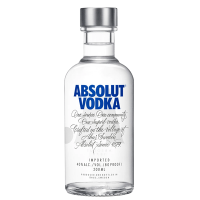 ABSOLUT VODKA 200ML Made in Sweden, Imported 40% Alc/vol