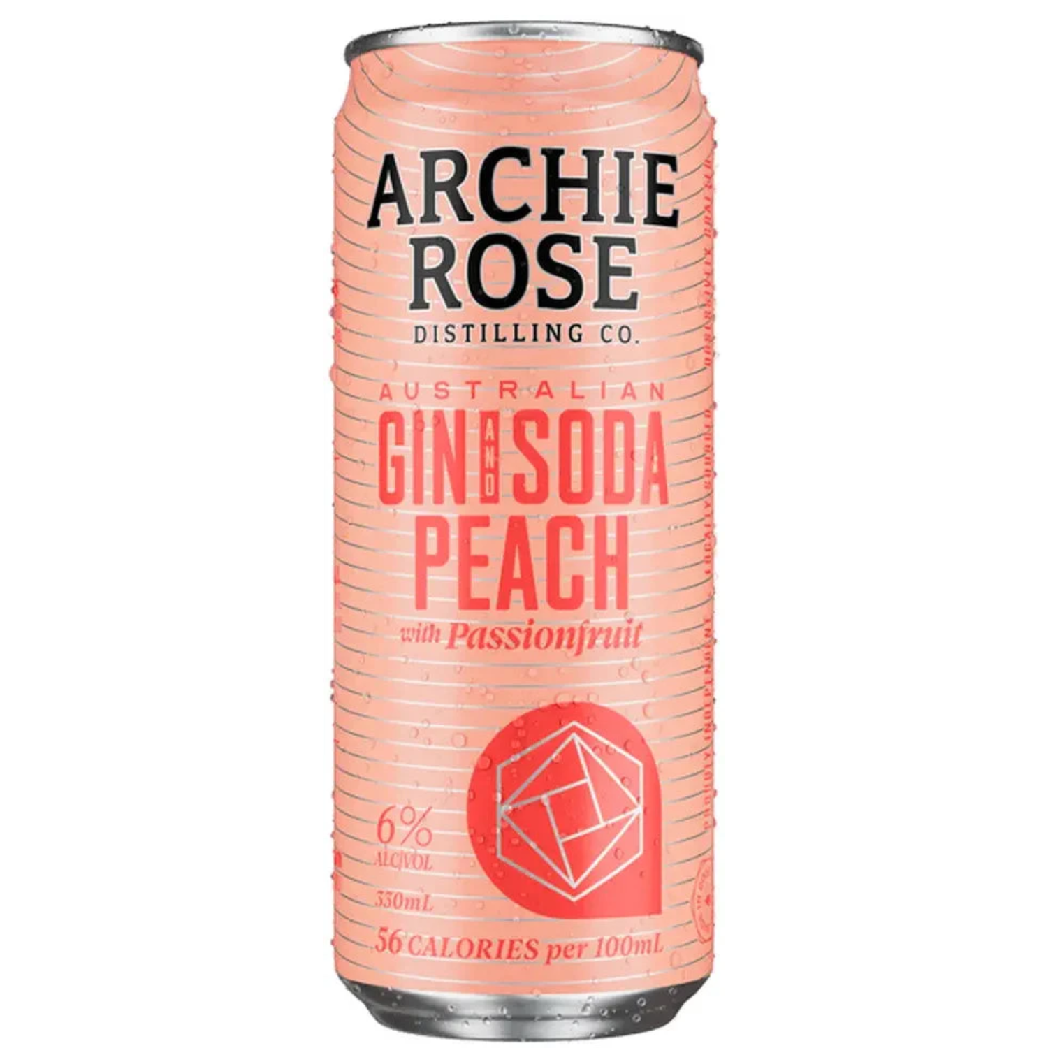 ARCHIE ROSE GIN & SODA PEACH CAN 330ML