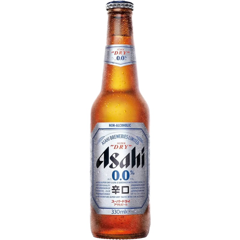 ASAHI SUPER DRY 0.0% NON-ALCOHOLIC BOTTLE 330ML