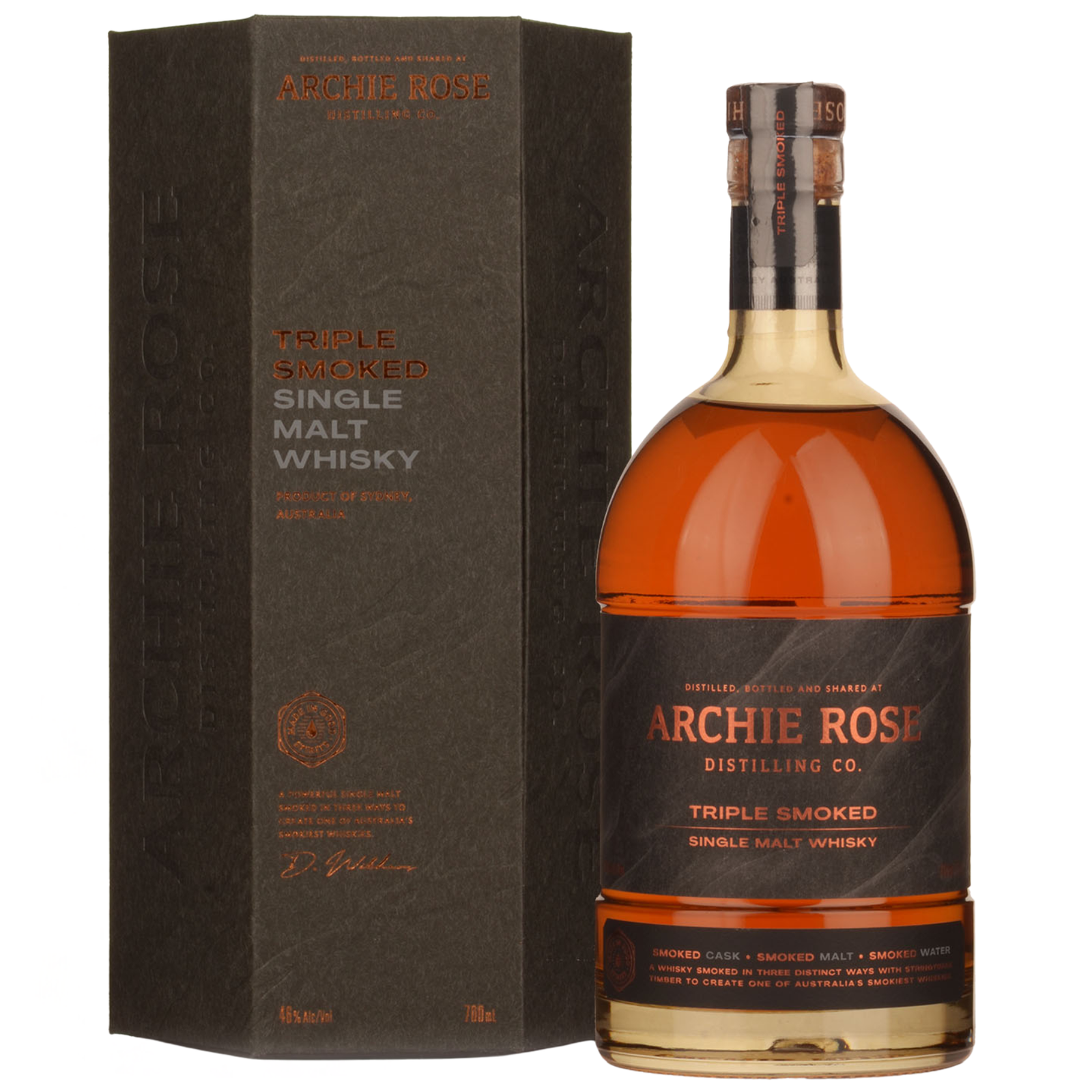 Archie Rose Triple Smoked Single Malt Australian Whisky 700ml