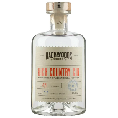 BACKWOODS DISTILLING CO HIGH COUNTRY GIN 500ML