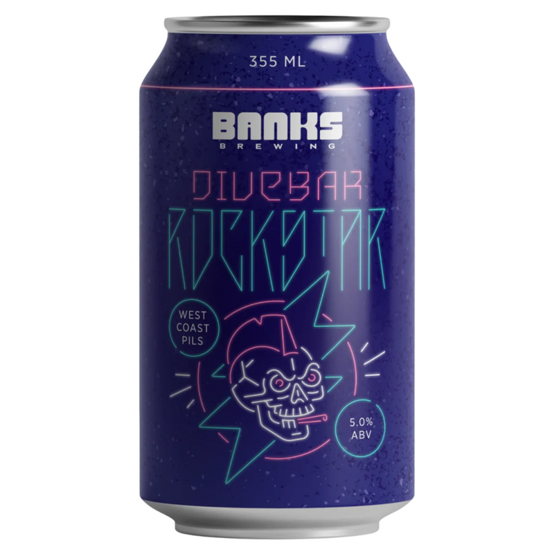BANKS BREWING DIVEBAR ROCKSTAR WEST COAST PILS CAN 355ML