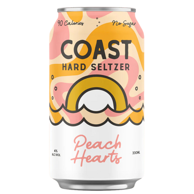 BLACKMAN'S COAST HARD SELTZER PEACH HEARTS CAN 330ML