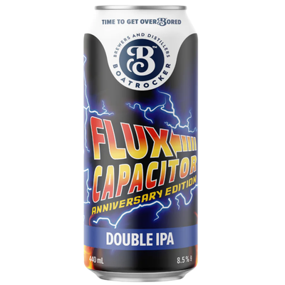 BOATROCKER FLUX CAPACITOR DOUBLE ANNIVERSARY EDITION DOUBLE IPA CAN 440ML