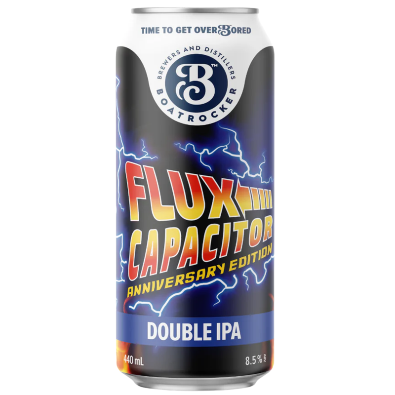 BOATROCKER FLUX CAPACITOR DOUBLE ANNIVERSARY EDITION DOUBLE IPA CAN 440ML