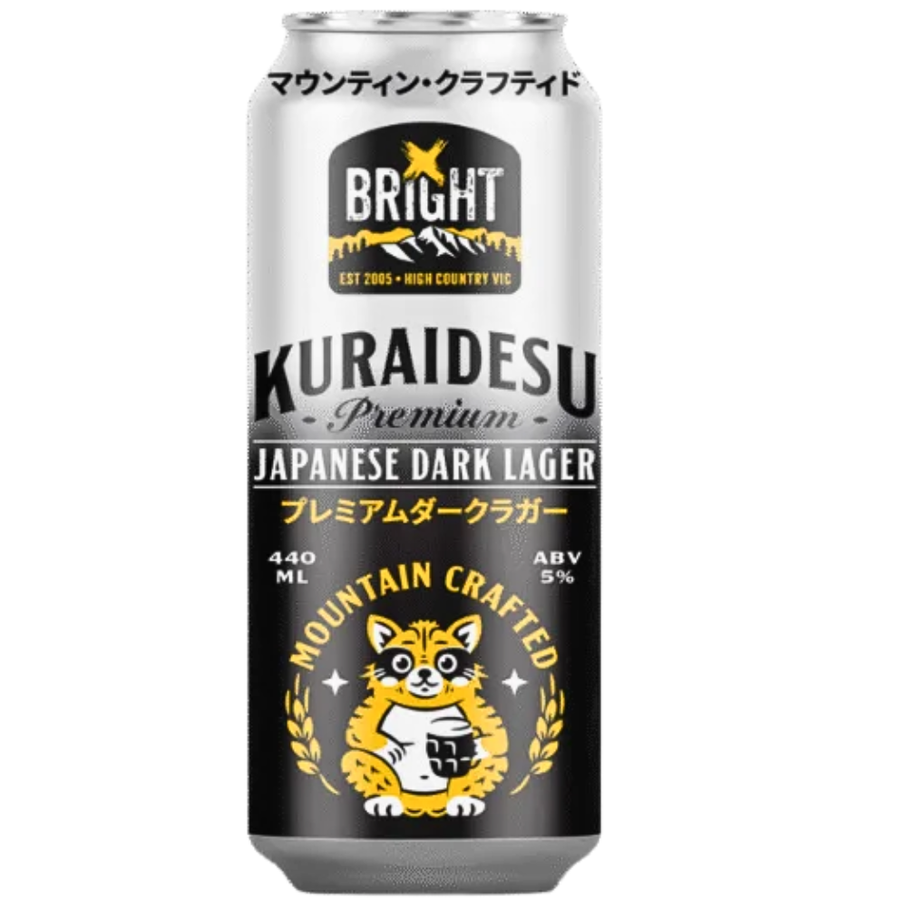 BRIGHT KURAIDESU PREMIUM JAPANESE DARK LAGER CAN 440ML