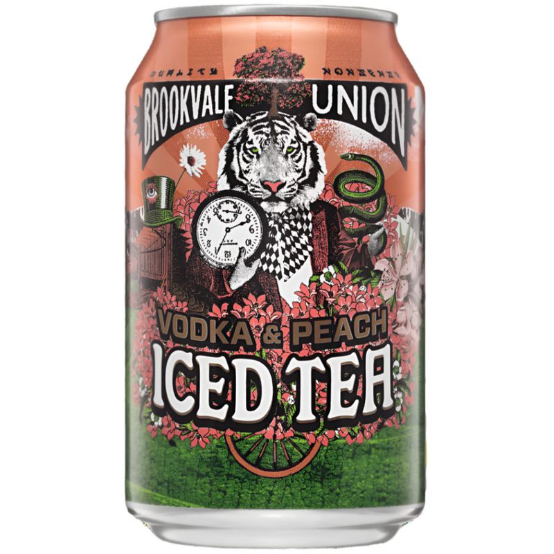 BROOKVALE UNION VODKA & PEACH ICED TEA CAN 330ML