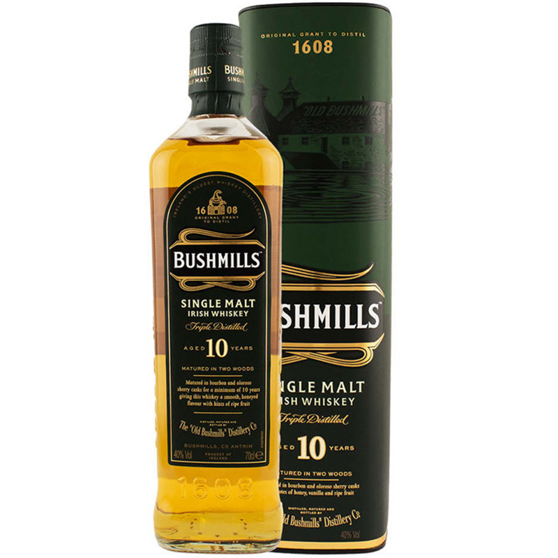 BUSHMILLS 10YO SINGLE MALT IRISH WHISKEY 700ML