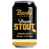 Banks Brewing Proper Stout English Stout Can 355ml