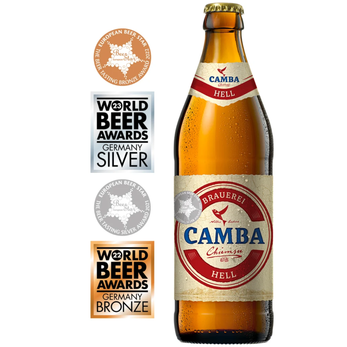 Camba Bavarian Hell Bottle 500ml awards