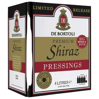 DE BORTOLI PREMIUM SHIRAZ PRESSINGS CASK 4L