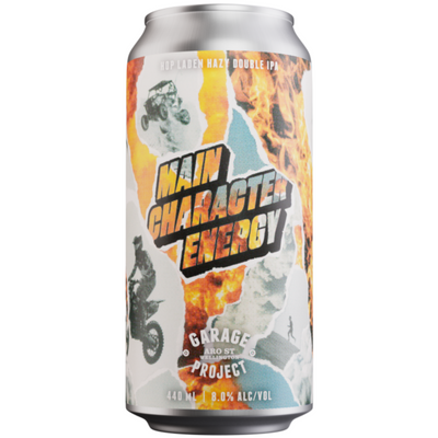 GARAGE PROJECT MAIN CHARACTER ENERGY HOP LADEN HAZY DOUBLE IPA CAN 440ML