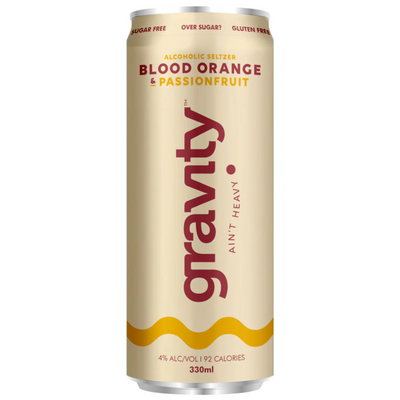 GRAVITY BLOOD ORANGE & PASSIONFRUIT SELTZER CAN 330ML