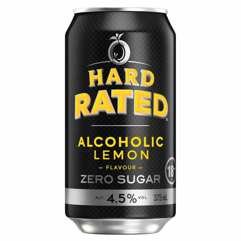 HARD RATED ALCOHOLIC LEMON ZERO SUGAR CAN 375ML