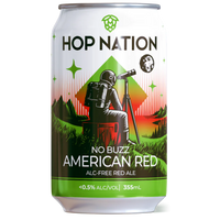 HOP NATION NO BUZZ AMERICAN RED NON ALCOHOLIC  CAN 355ML