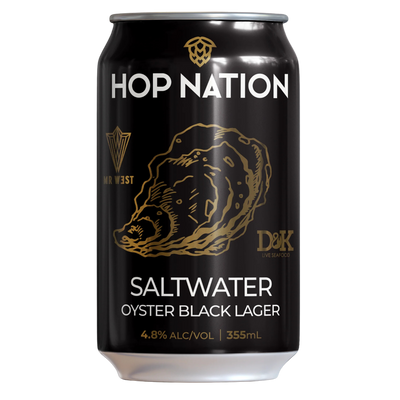 HOP NATION SALTWATER OYSTER BLACK LAGER CAN 355ML