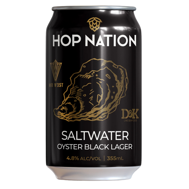 HOP NATION SALTWATER OYSTER BLACK LAGER CAN 355ML