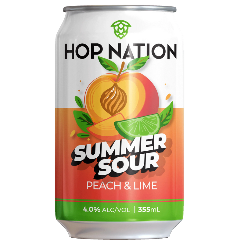 HOP NATION SUMMER SOUR PEACH & LIME CAN 355ML