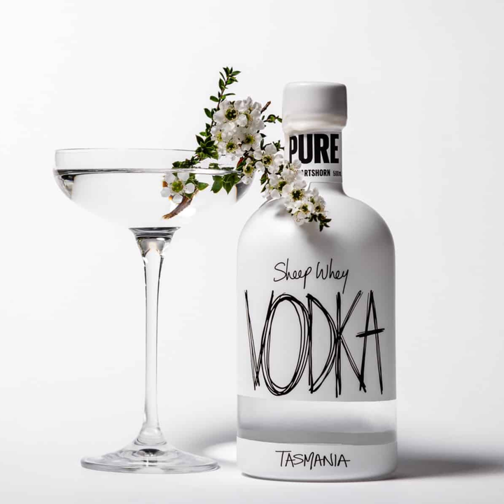 Hartshorn Sheep Whey Vodka White Label bottle