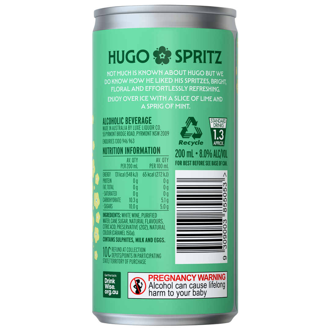 Hugo Elderflower Spritz Can Back 200ml