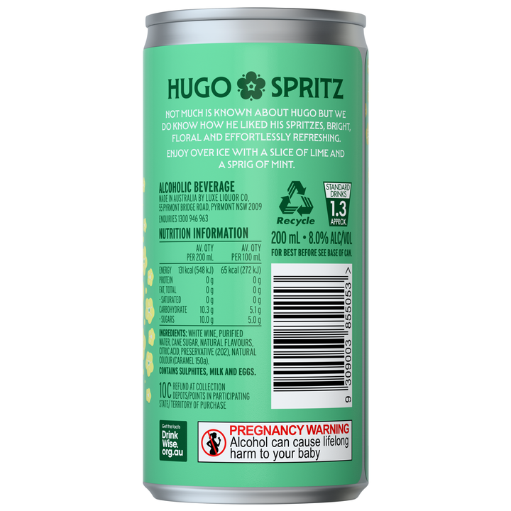 Hugo Elderflower Spritz Can Back 200ml