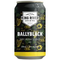 KING RIVER BREWING BALLYBLACK DRY IRISH STOUT CAN 375ML