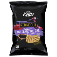 Kettle Ridge Cut Balsamic Vinegar & Sea Salt Chips 165g