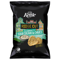 Kettle Ridge Cut Sour Cream & Chives Chips 165g