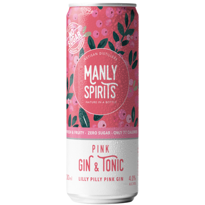 MANLY SPIRITS PINK GIN & TONIC CAN 330ML