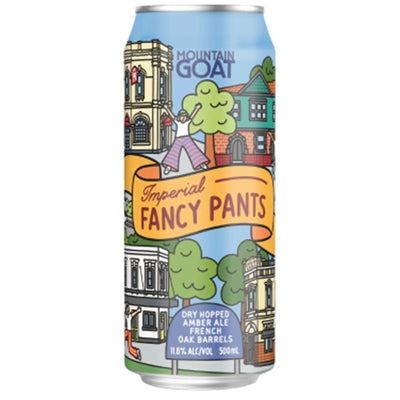 MOUNTAIN GOAT IMPERIAL FANCY PANTS DRY HOPPED AMBER ALE FRENCH OAK BARRELS CAN 500ML