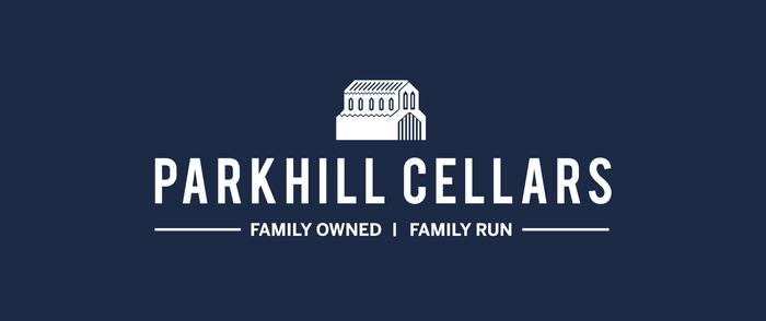 Logo of Parkhill Cellars with a building icon on a dark blue background