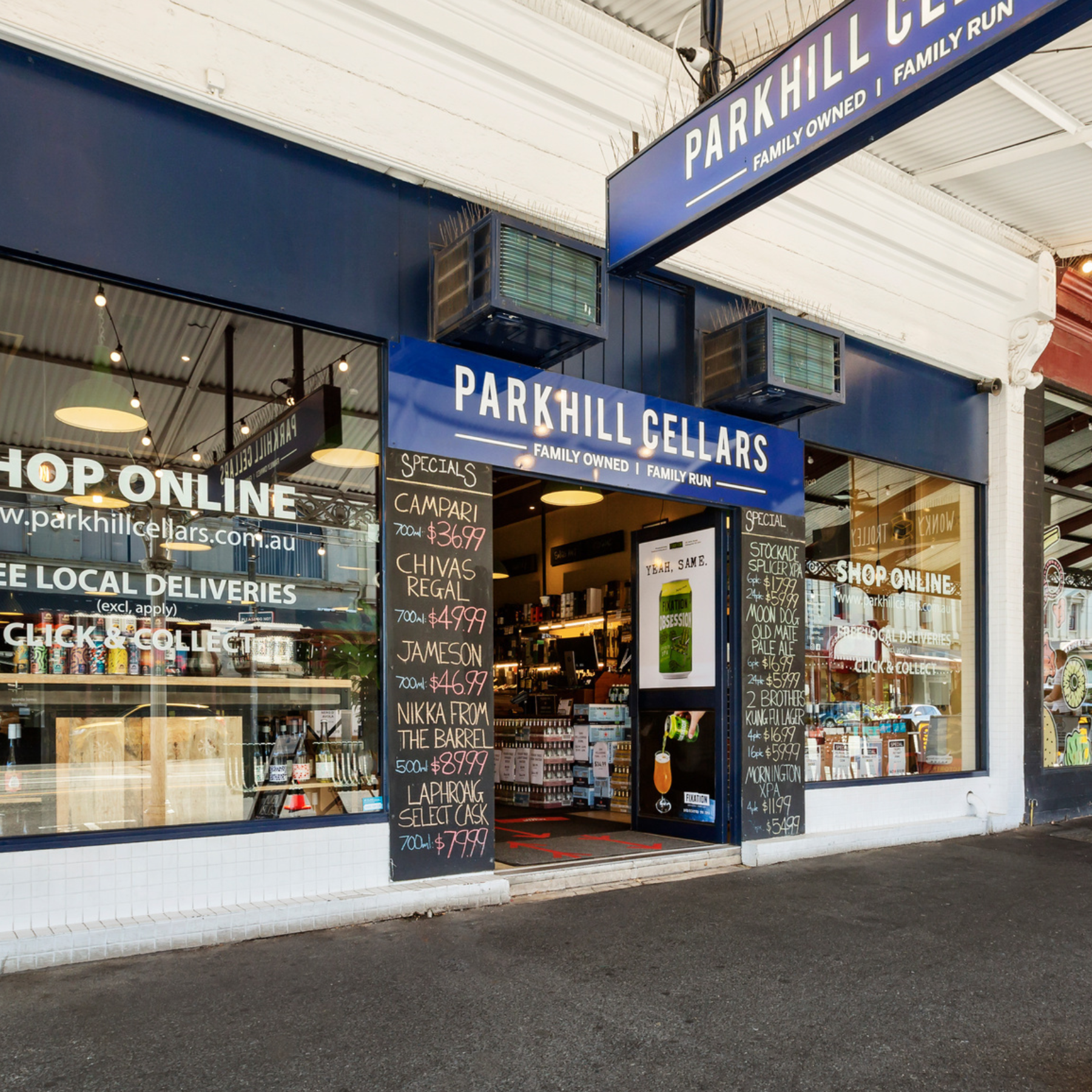 Parkhill Cellars Shopfront