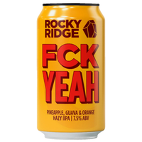 ROCKY RIDGE FCK YEAH PINEAPPLE, GUAVA & ORANGE HAZY IPA CAN 375ML