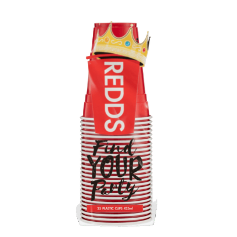 Redds Plastic Cups 25pk 425ml | Classic Red Party Cups