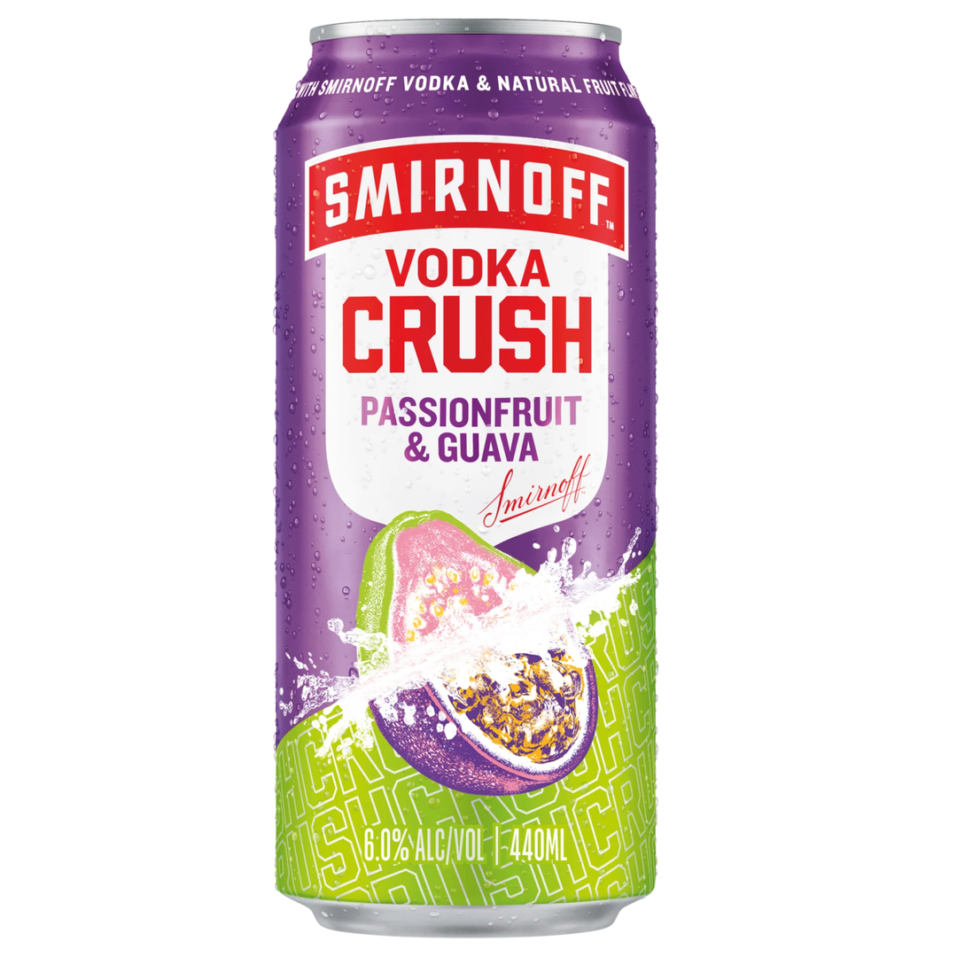 SMIRNOFF CRUSH PASSIONFRUIT & GUAVA 6% CAN 440ML