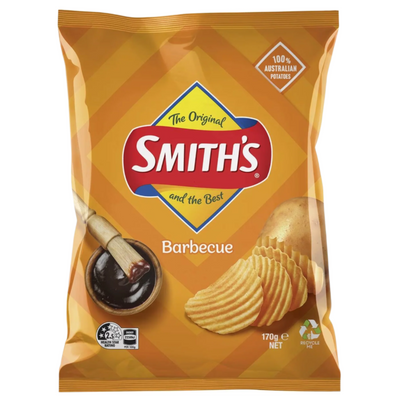 SMITHS CRINKLE CUT BBQ CHIPS 170GM