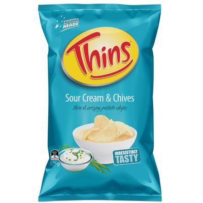 THINS SOUR CREAM & CHIVES CHIPS 175G