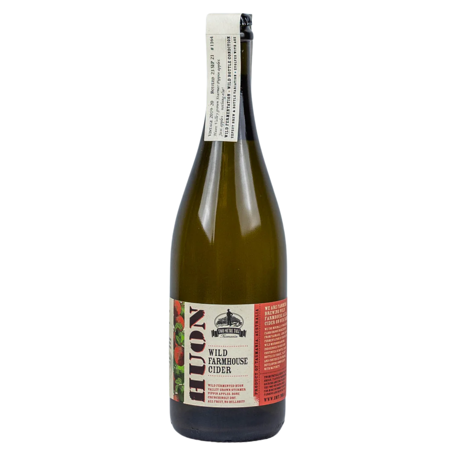 TWO METRE TALL HUON WILD FARMHOUSE CIDER BOTTLE 750ML