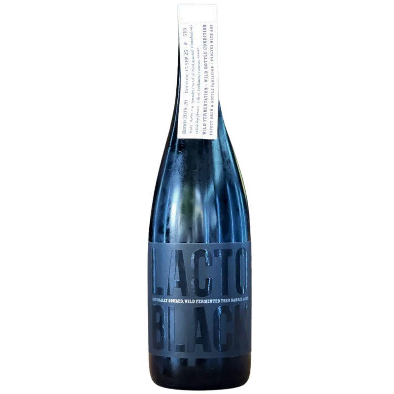 TWO METRE TALL LACTO BLACK NATURALLY SOURCE BARREL AGED DARK ALE BOTTLE 375ML