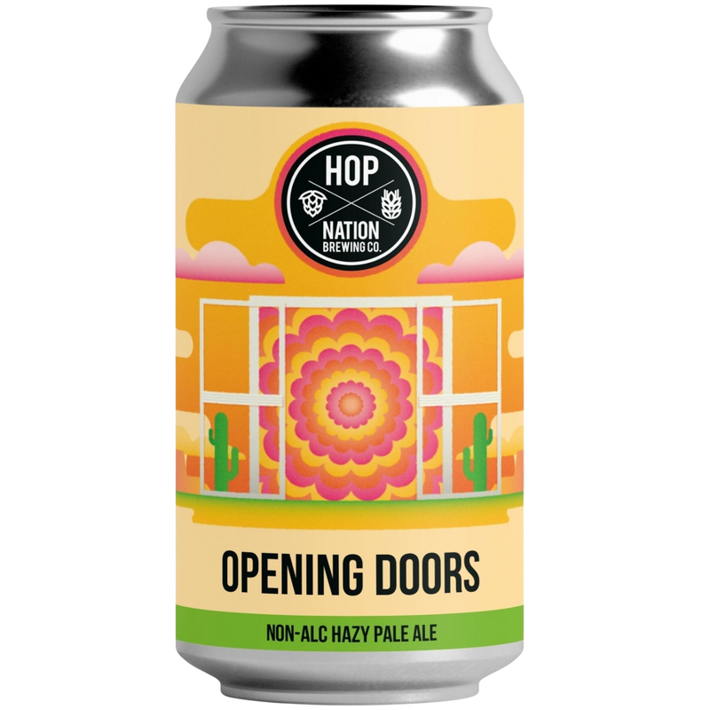 HOP NATION OPENING DOORS NON-ALCOHOLIC HAZY PALE CAN 375ML